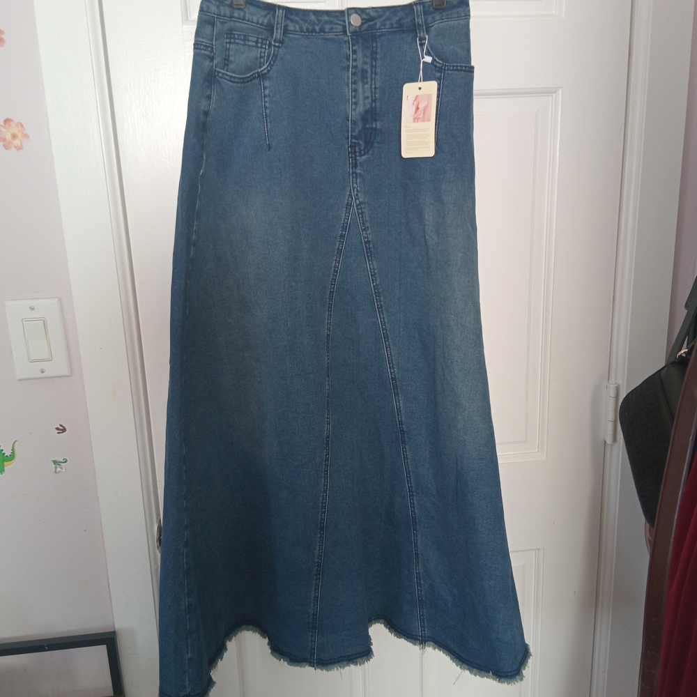 Denim Maxi Skirt - Classic Blue